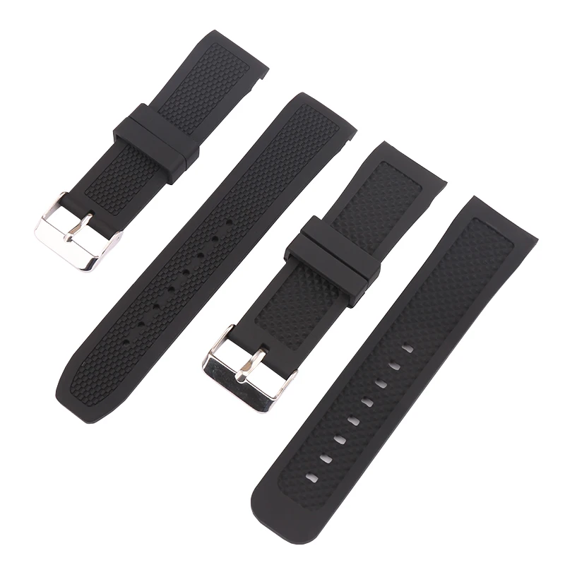 

Watch accessories black Rubber watch strap 22 24mm Sports Waterproof silicone watch strap men's and women's wristband bracelet
