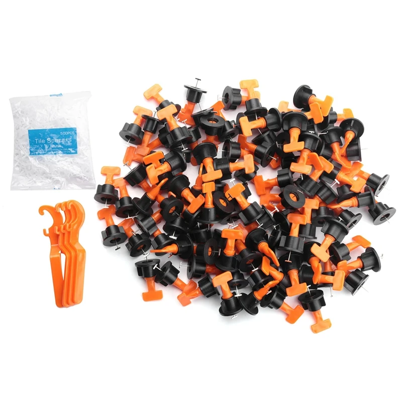 

500Pcstile Leveling Clips Tile Leveling System Kit ,100Pcs Tile Leveler Spacers, Wrenches ,Tile Installation Tool Kit