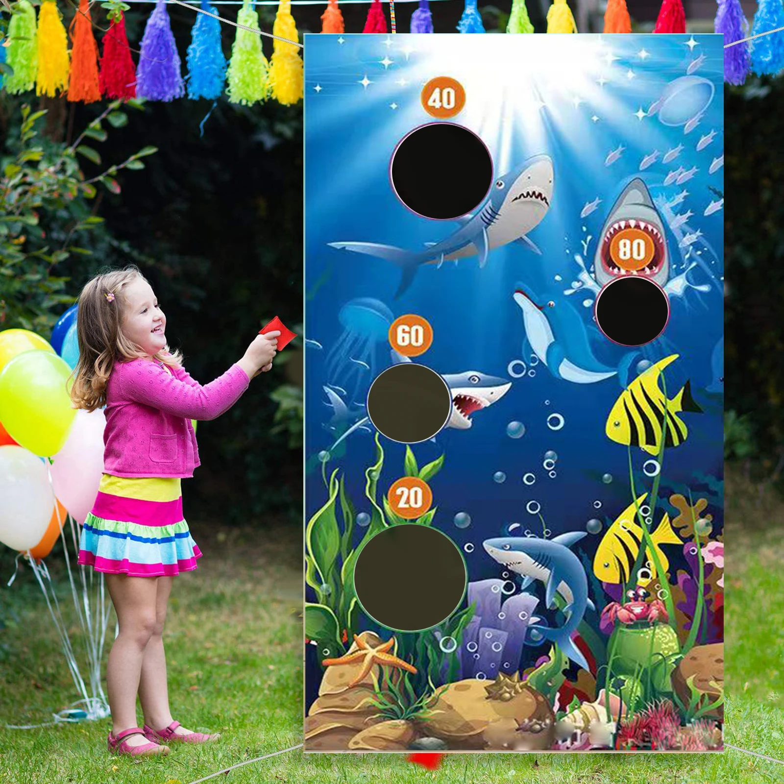 Jungle Animals Toss Game Bean Bags Game Kit for Outdoor Activities Children