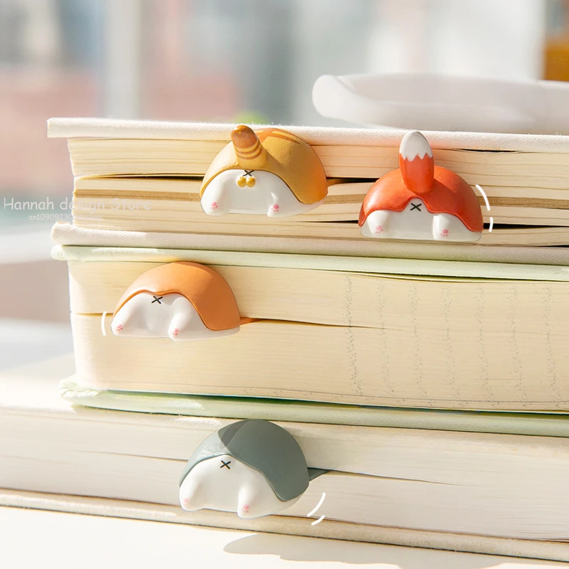 Cute Cartoon Cat Dog Hamster Fox Ass Bookmarks Kawayi Novelty Book Reading Item Creative Gift Kids Children Stationery