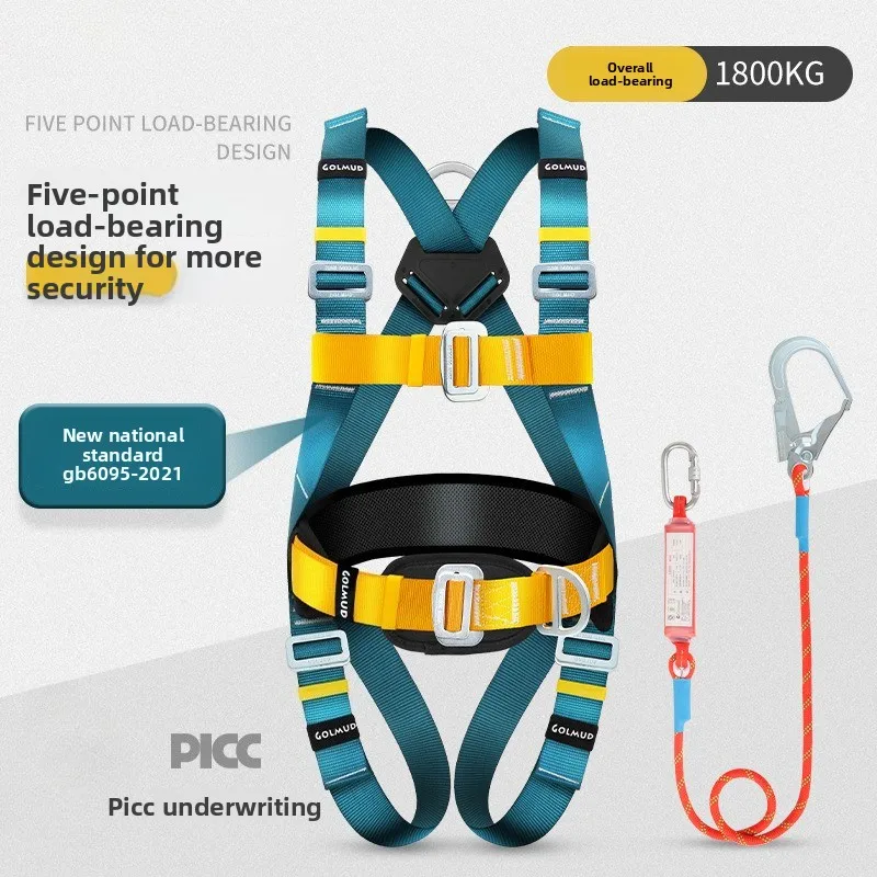Safety Harness for Work in Height with  Safety Rope Belt Carabiner Outdoor Climbing Industrial Full Body Security Protection