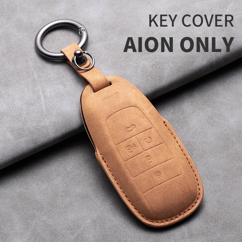 

Leather Car Key Case Full Cover Remote Shell For Gac New Energy Trumpchi Aion S ION V Y LX and Mitsubishi Airtrek EV Accessories