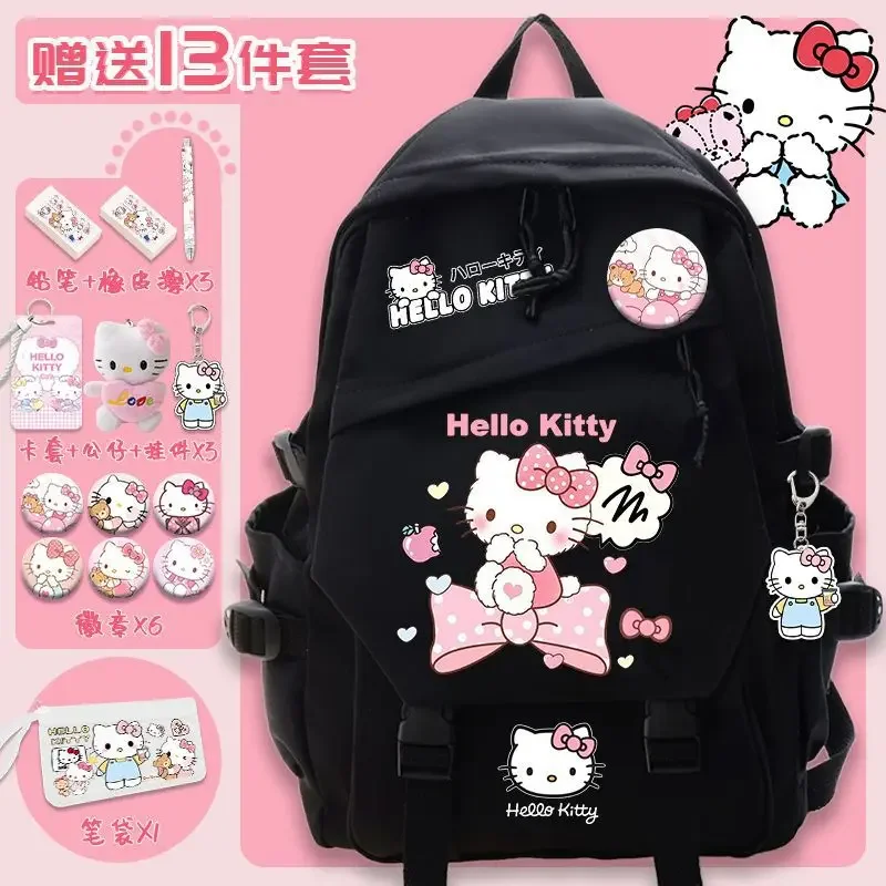 Sanurgente-Sac à dos de dessin animé mignon pour enfants, cartable étudiant Hellokitty, grande capacité, homme et femme, nouveau