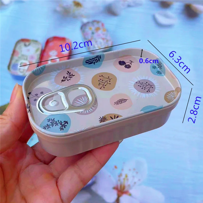 Random 1Pc Fresh Sardine Tins Storage Box Jewelry/Small Item Organizer Case Collectables Tins Box
