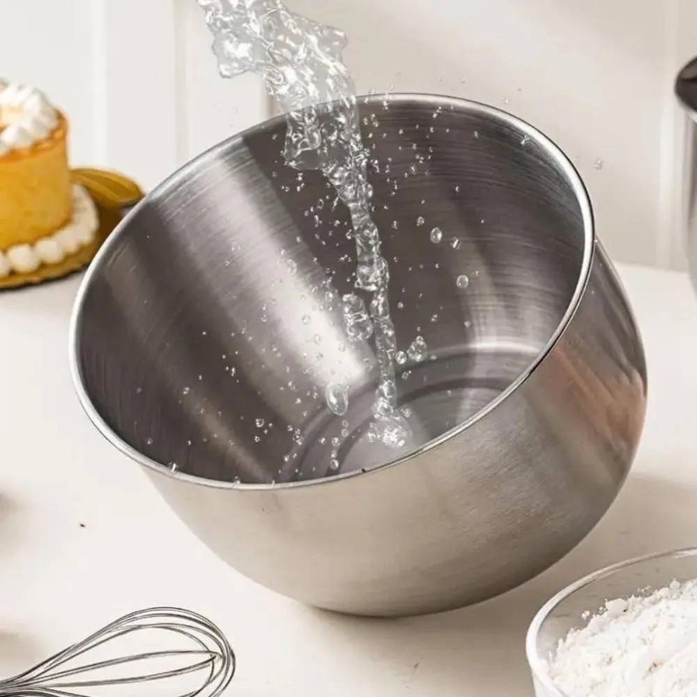 Stainless Steel Mixing Bowl Splash Proof Deep Design Salad Egg Beating Basin Household Bread Cake Fruit Container