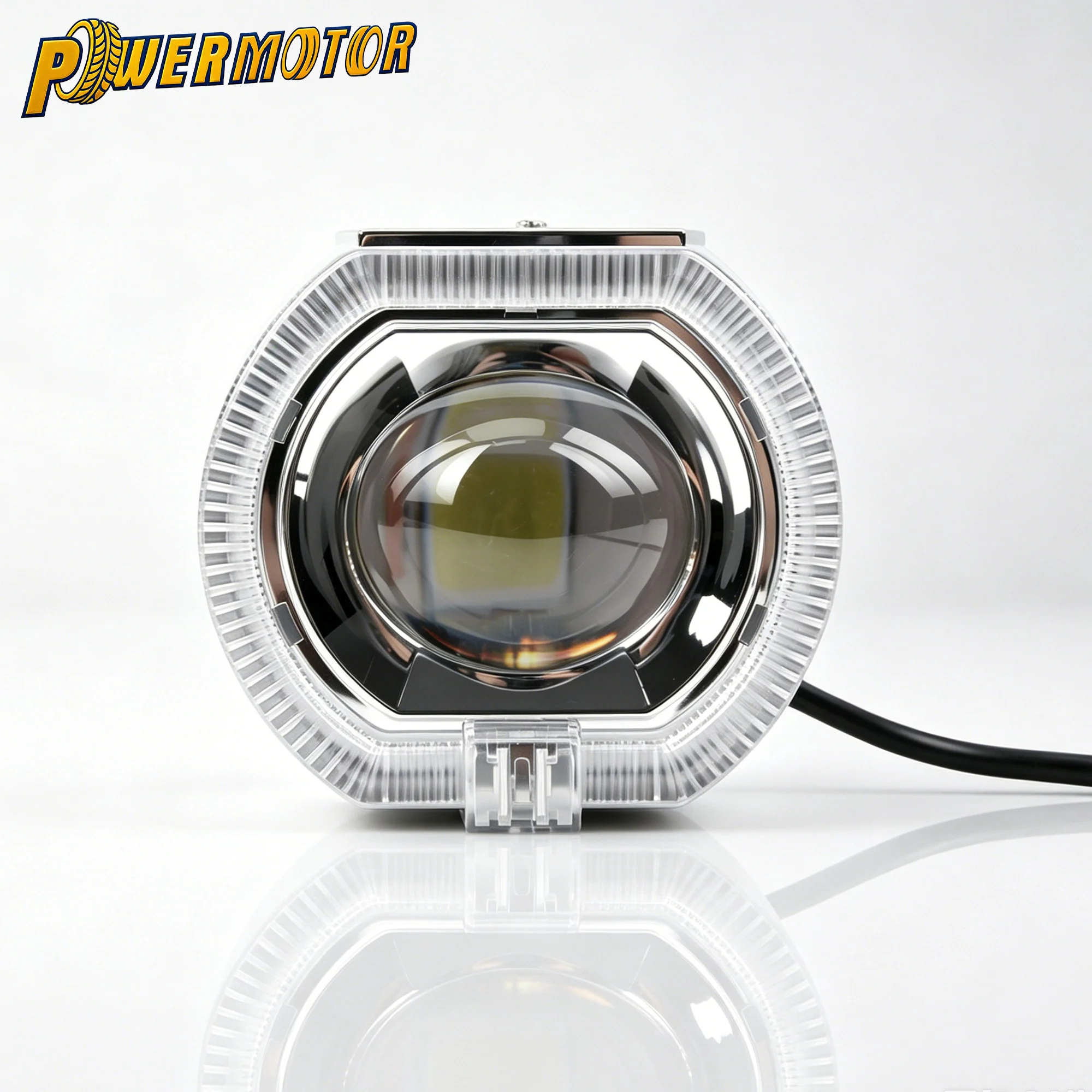 2.5 Inch Dual Color LED Projector Headlight Angel Demon Eye High Low Beam DRL For Motorcycle Car ATV Scooter Modified Lamp