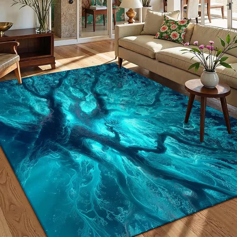 Watercolor Koi Fish Pond Oriental Area Rug Non Slip Soft Carpet Lucky Feng Shui Mat For Living Room Traditional Home Decor