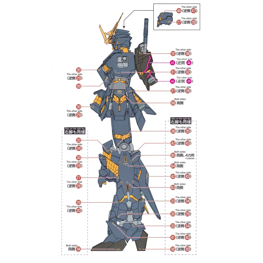 Водная наклейка EVO для модели 1/100 мг Banshee Ver.KA, дополнительные материалы, высокоточные переводки, пластиковая модель, подробные знаки