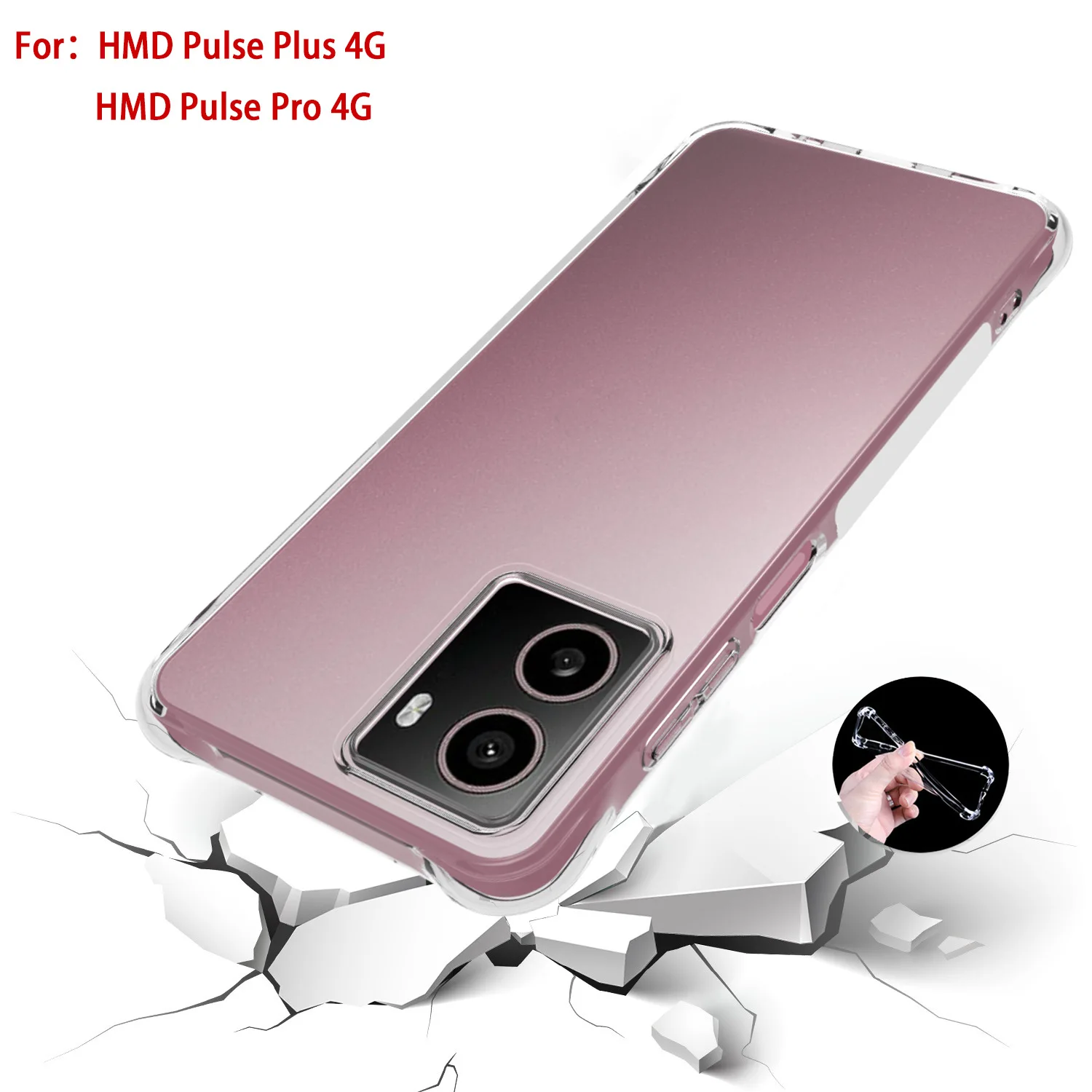 HMD Pulse Plus 4G TA 1588 1589 1602 1605 Case Shockproof Silicone TPU Soft Back Cover Clear Case for HMD Pulse Pro 4G Phone Bags