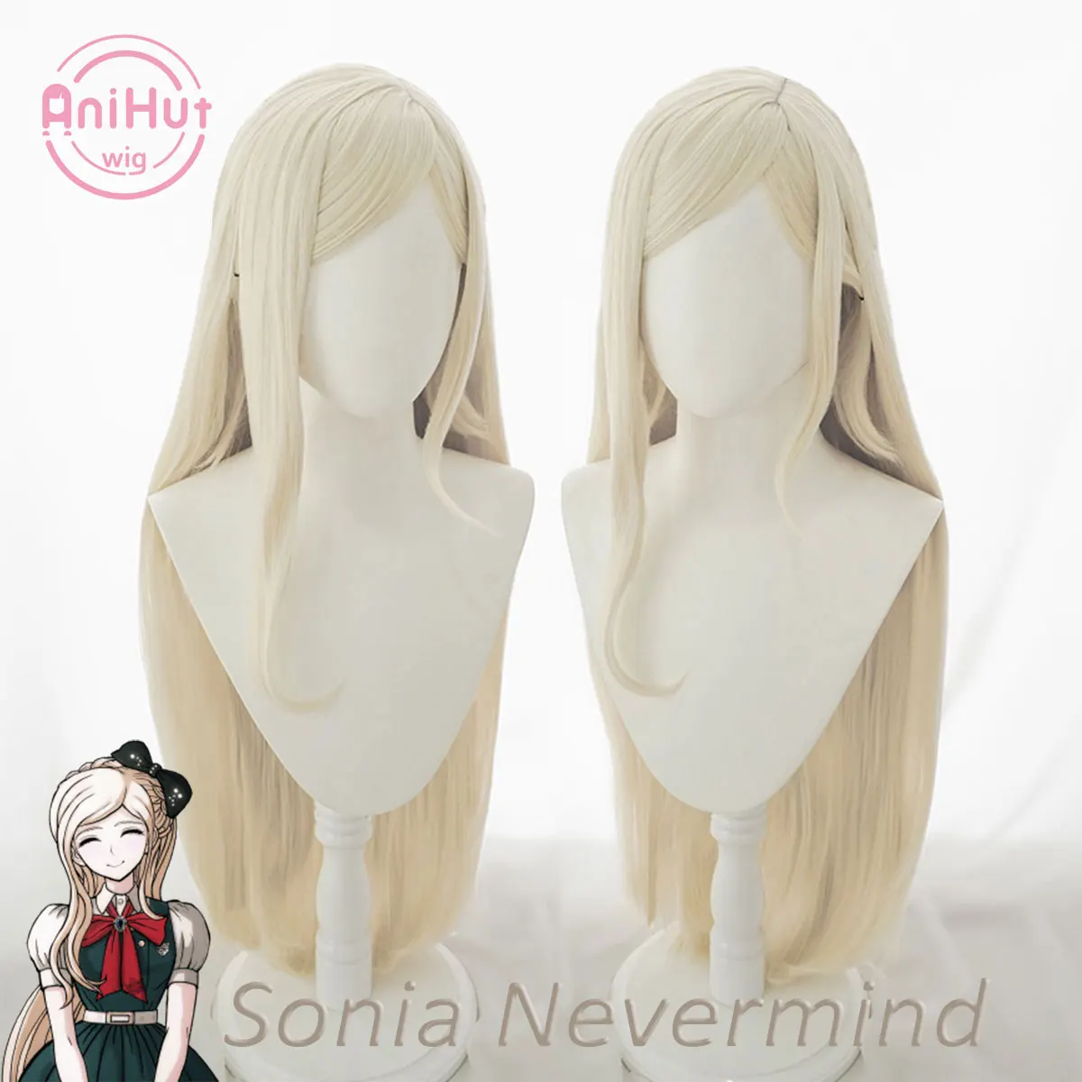 

Парик для косплея «данганронпа», термостойкий синтетический, со светлыми волосами, для женщин