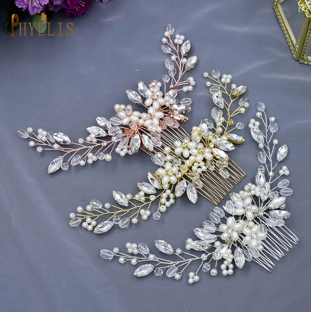 Peine de pelo de boda A33 para mujer, Tiara elegante, tocado de novia, diamantes de imitación de lujo, accesorios nupciales de boda, venta al por mayor