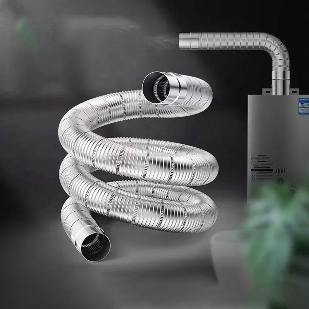 Elbow Pipe Chimney Liner Bend Multi Flue Stove Pipe Stretching Flexible Hose Stainless Steel Heater Exhaust Tube Connector