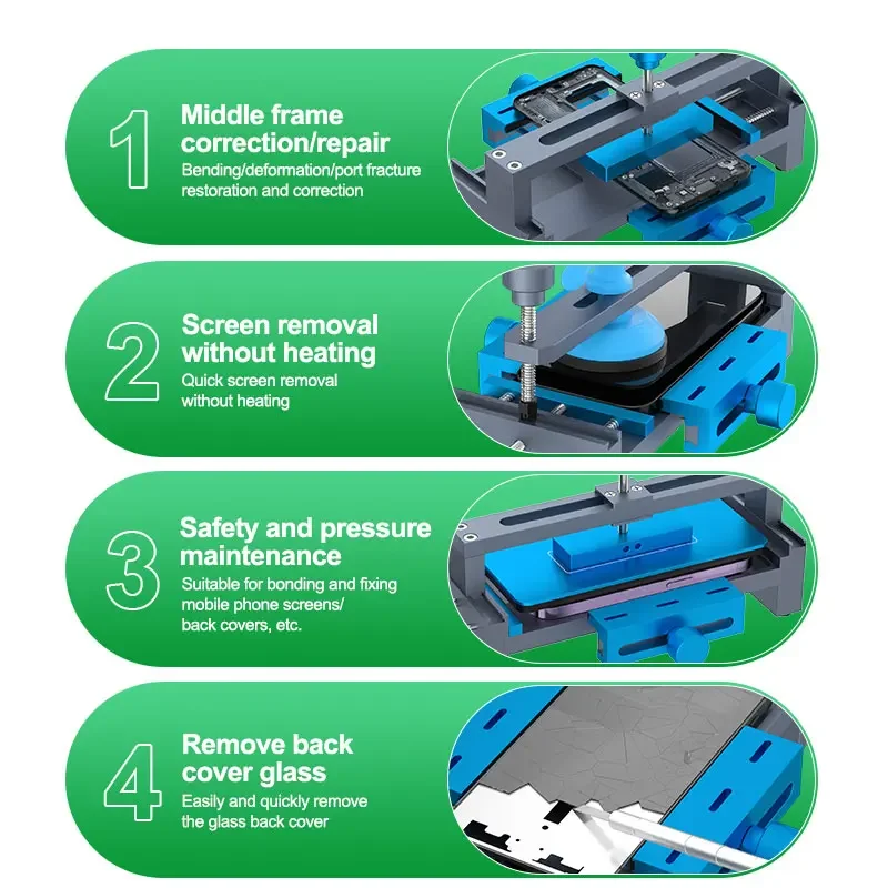 RELIFE RL-601P Max Middle Frame Corrector Fixture for Mobile Phone LCD Screen Removal Back Cover Glass Disassembly Repair Clamp