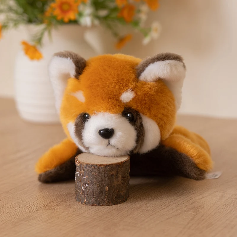 Red Panda Hand Puppet Plush Toys Soft Cozy Cartoon Raccoon Glove Doll Lively Cuddly Children Game Props Funny Kindergarten Toys