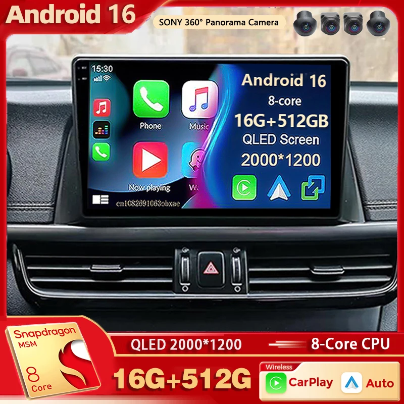 Android 16 Qualcomm For Kia Optima 4 JF 2015 - 2020 LHD 2K QLED Android Car Radio Multimedia Video Player GPS CarPlay Head Unit