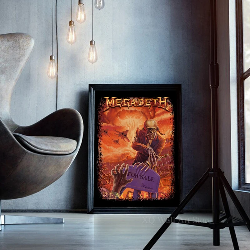 Classic Heavy Metal Rock Band Megadeths Vintage Poster Hip Hop