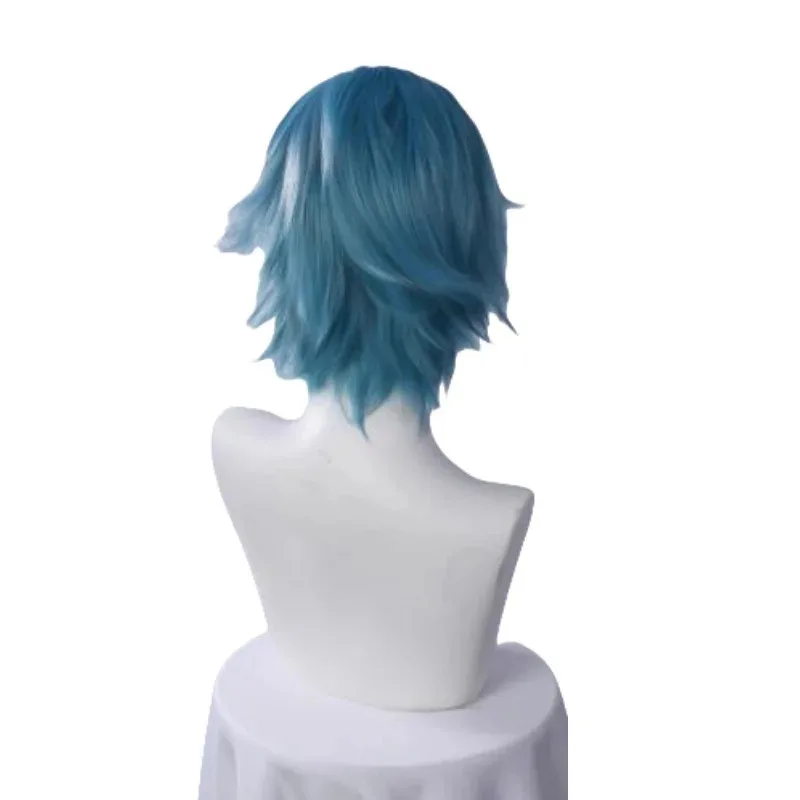 Brant Cosplay Wig Wuthering Waves Blue Short Hair Troupe of Fools Rinascita Halloween Party Wigs Women Men Carnival Con Props