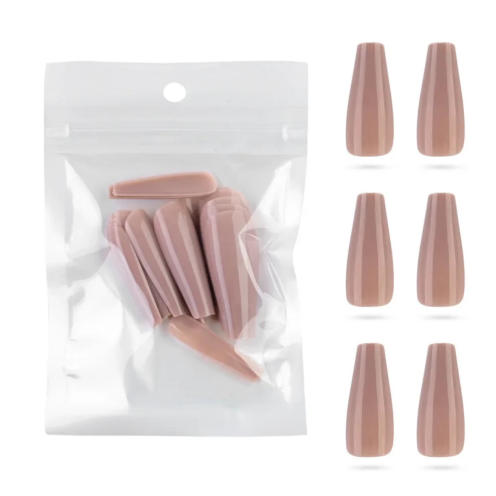 Full Cover French Nails Press on Tips Coffin False Acrylic Quick Building 20pcs Faux Ongle Nails Fingernails Reusable Wear Tips