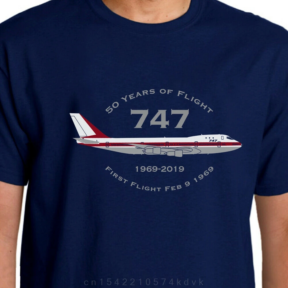 Aeroclassic Boeing 747 50 Years Of Flight Anniversary T-shirt Hot Sale Fashion High Quality Personality Design 100% Cotton Tee