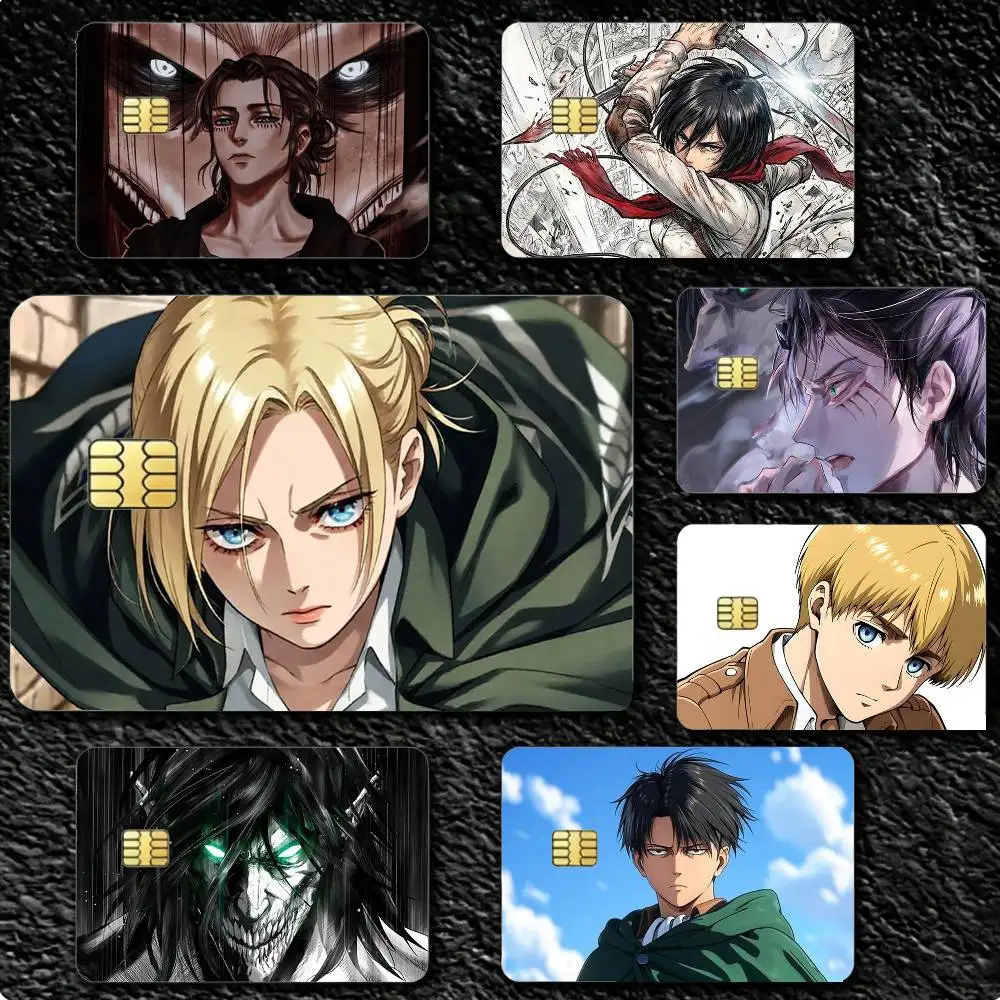 COOL A-Attack on Titan-n HD  4pcs 1Set Card Stickers Small Waterproof Chip 4PCS Card Sticker Anti-Scratch