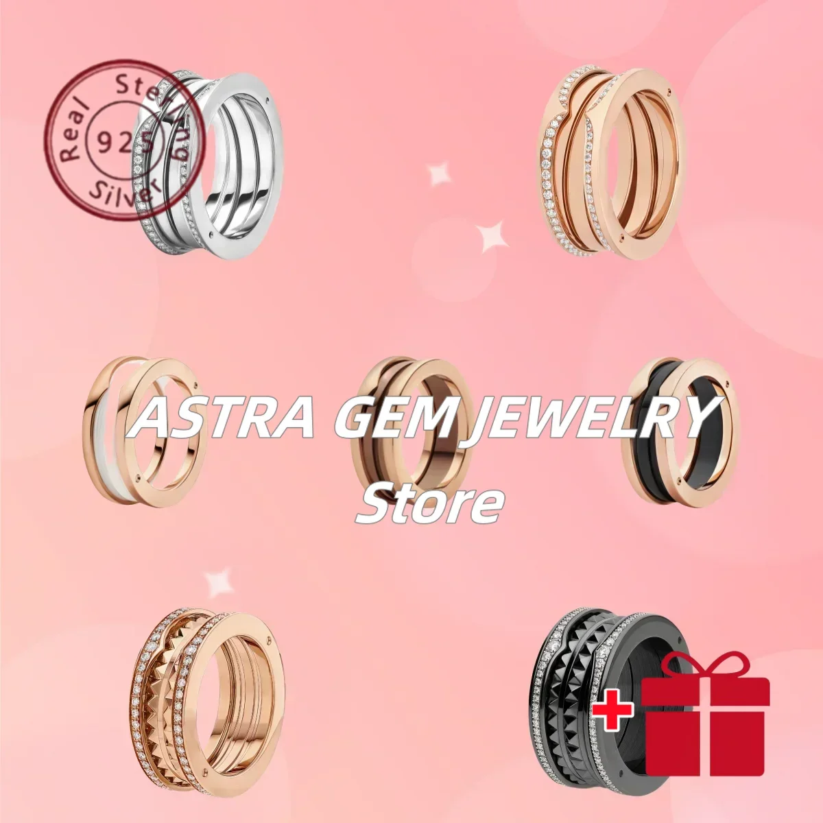 

2025 New S925 Ring - Circular Ring Designed for Female Couples - Multi Scene Birthday Party Fashion Accessory