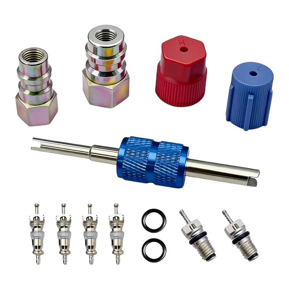 Quick Coupler Conversion Set for r12 To Adapter Kit For AC System Retrofitting Robust Metal Construction Blue Quick