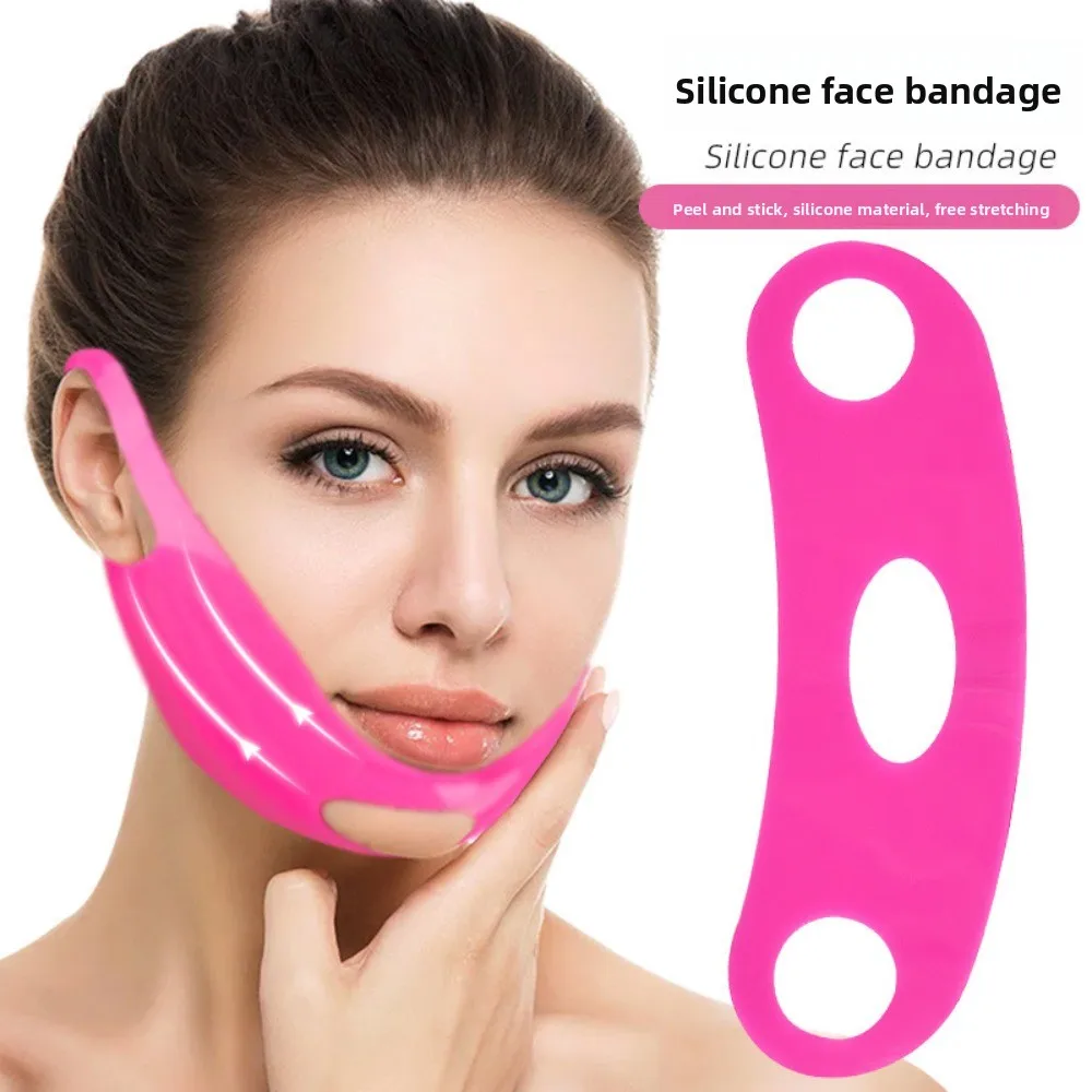Cinturino in silicone per il viso, maschera lifting antirughe, maschera ovale modellante, cinturino elastico snellente per viso e collo