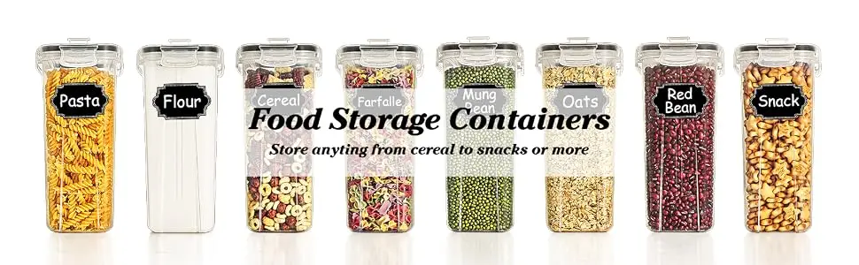 Store anyting from cereal to snacks to flour