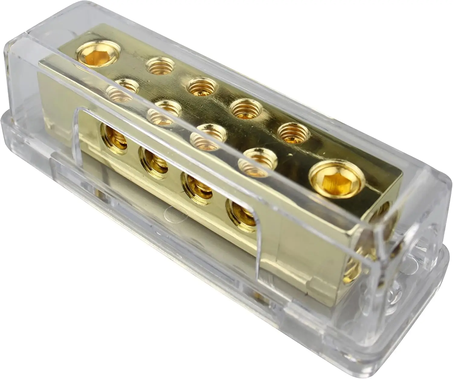 0/2 Gauge to 8 X 8 Gauge Power/Ground Distribution Block Gold Plated PD-15G