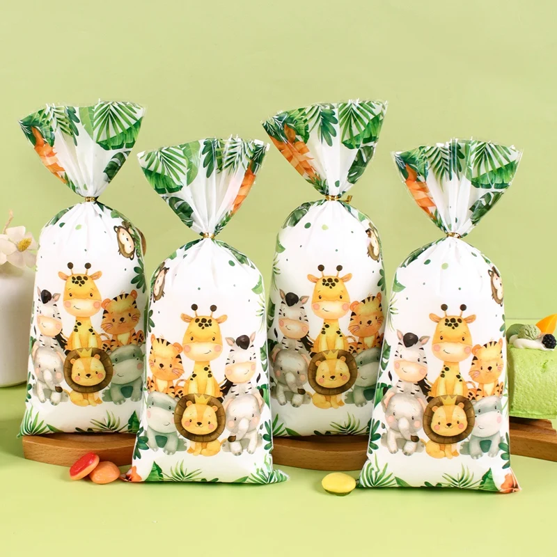 Jungle Animals Party Favor Bags Gift Wrapping Bag Safari Gift Bag for Wild One Birthday Supplies Party Favor Bags