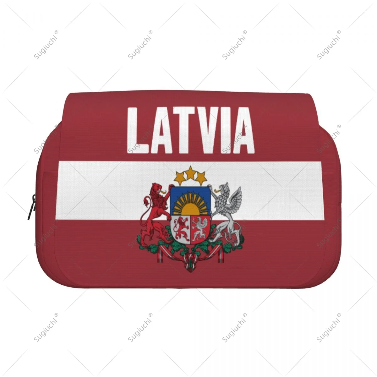 Pencil Case Scissors Bags 3D Latvia Flag Double-layer Oxford Cloth Stationery Storage Pen Box Case