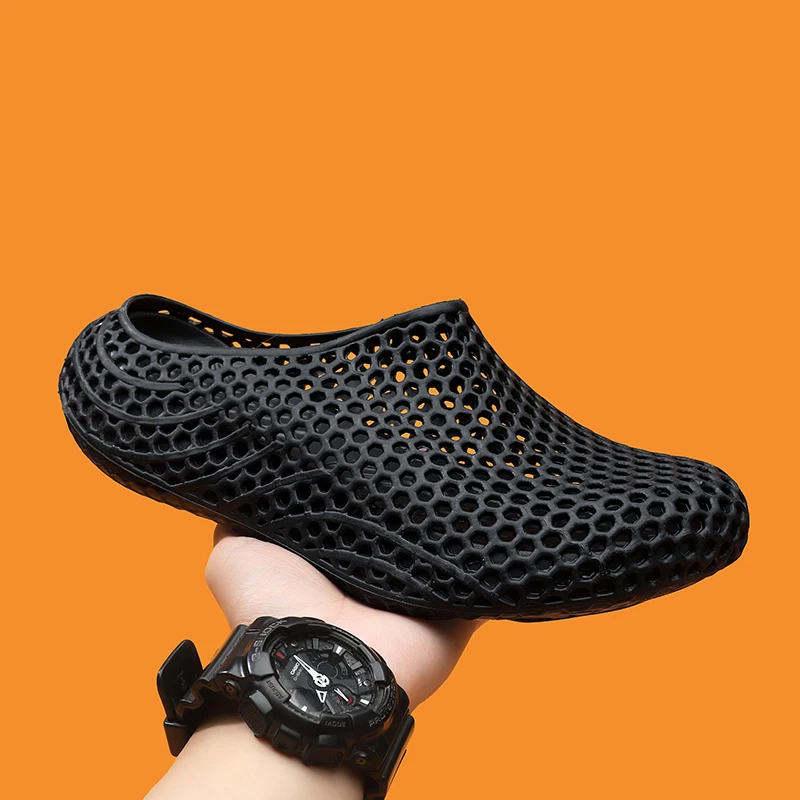 

Men's Summer Cave Shoes Fashionable Breathable Hollow Sandals Outdoor Lightweight Non slip Slippers Casual Sports Beach Shoes