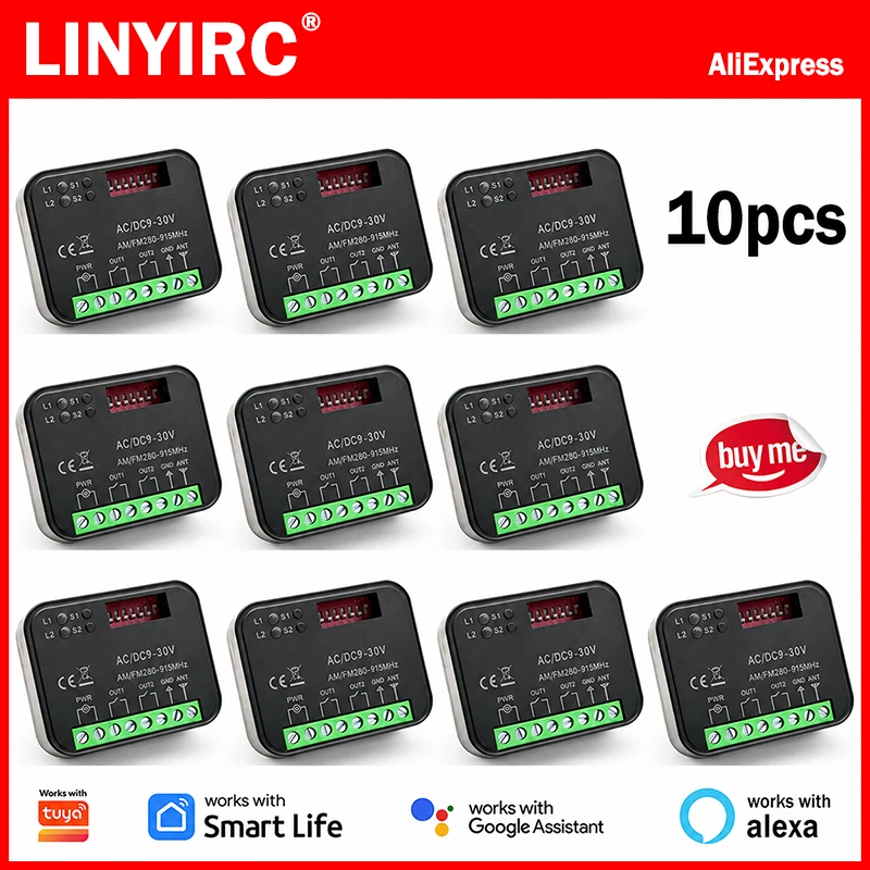 Universal RX MULTI 300-868MHz Wifi Smart Switch Module Works With Tuya APP 433MHz 868MHz Garage Door Remote Control Receiver