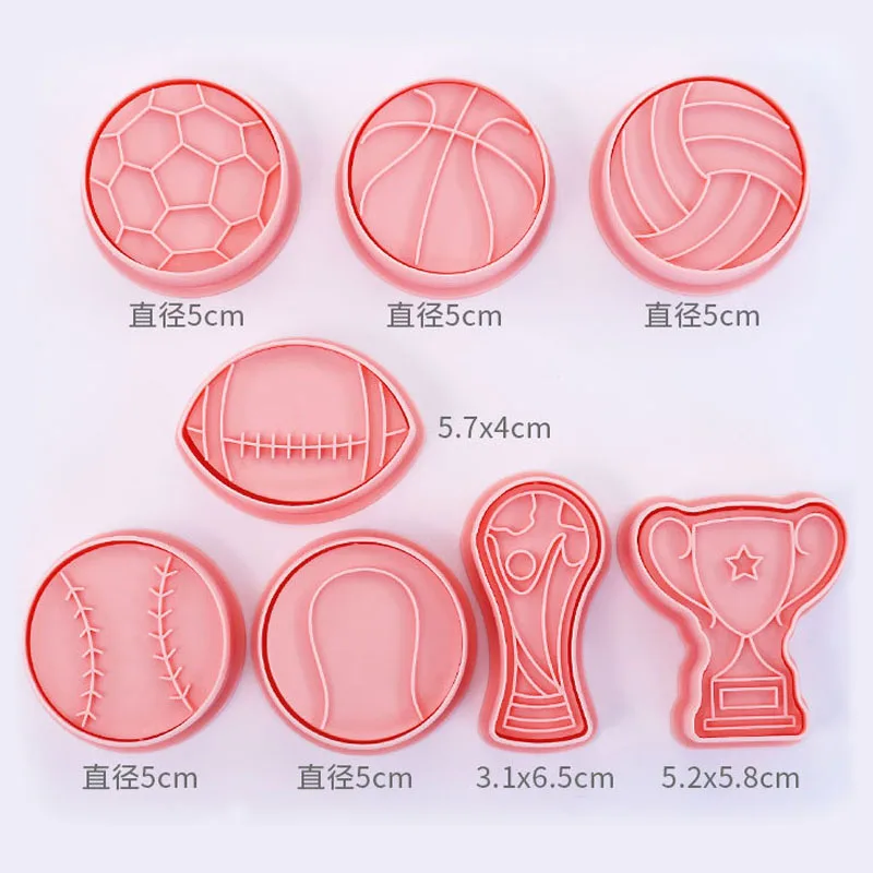 8 sztuk/zestaw motyw sportowy foremki do ciastek trofeum piłka nożna koszykówka foremka do ciasteczek Cookie znaczki forma do pieczenia DIY narzędzia do pieczenia w kuchni