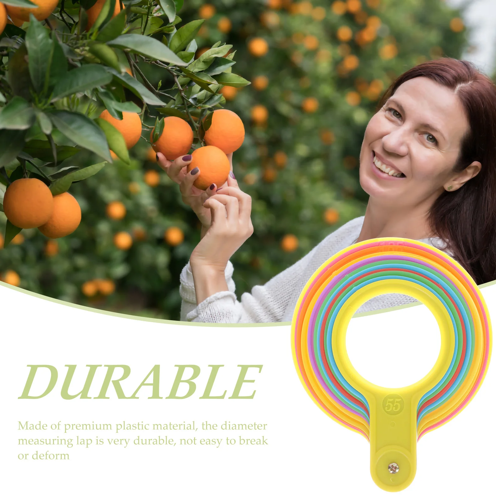 

1Set Plastic Fruit Diameter Measuring Lap Colored Set Measurement Tool for Diameter Classification