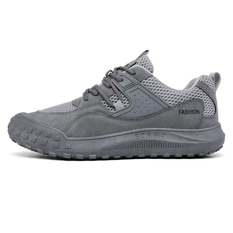 Men's Mesh Work Skate Shoes Slip-Resistant Safety Sneakers Construction Sites Breathable Durable Anti-Skid Footwear Trendy Wear