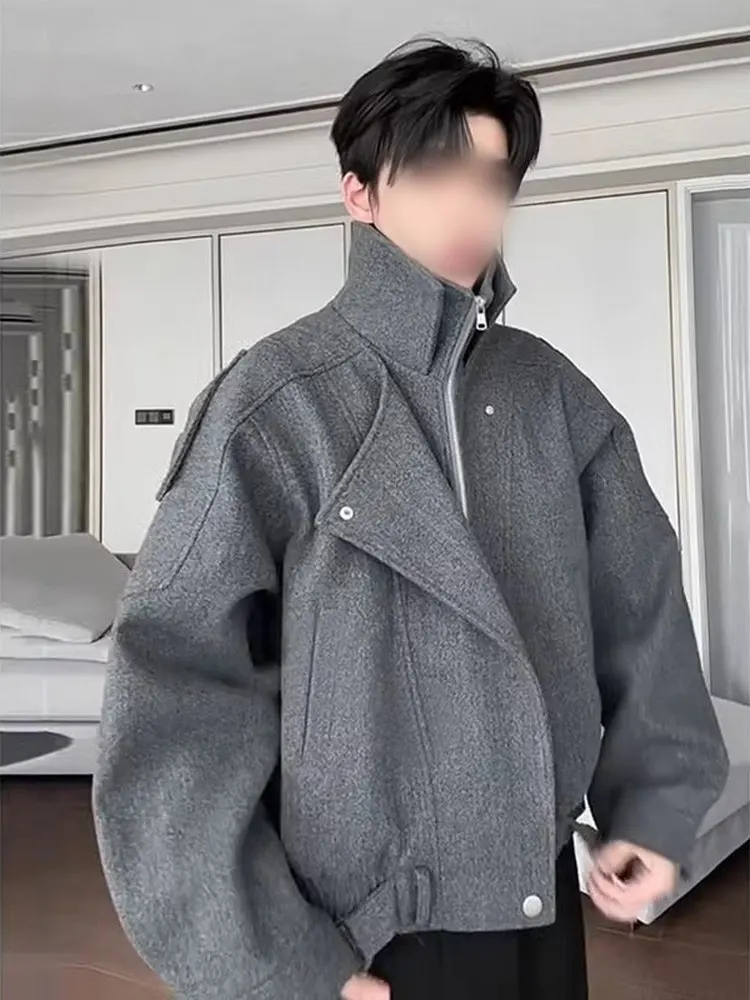 

Мужское шерстяное пальто American Sle ort, осенне-зимнее новое дизайнерское корейское высококачественное клетчатое пальто для подростков