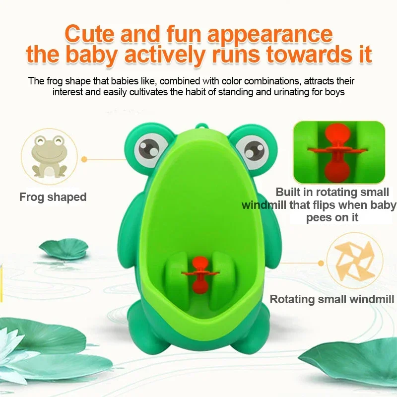 Baby Jungen stehend Töpfchen Cartoon Frosch Form Wand Urinale Toilette Trainings ständer vertikale Urinal Töpfchen Pee Kleinkind Kleinkind