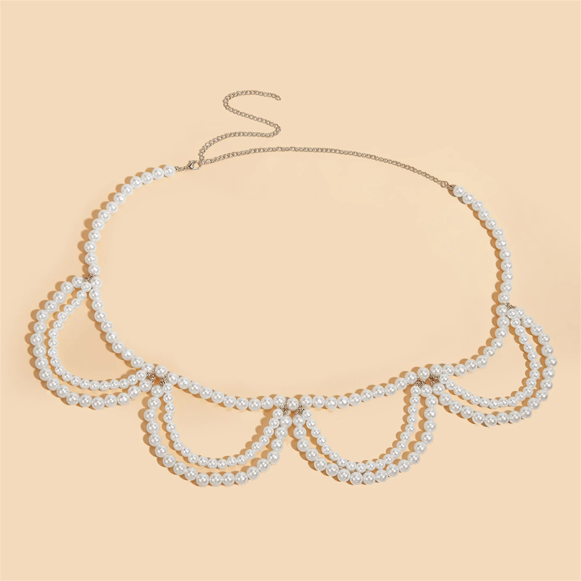 Cintura da donna con strass in cristallo, perline in vita a strati, cintura con fiori in metallo, gioielli, elegante decorazione a catena per il corpo