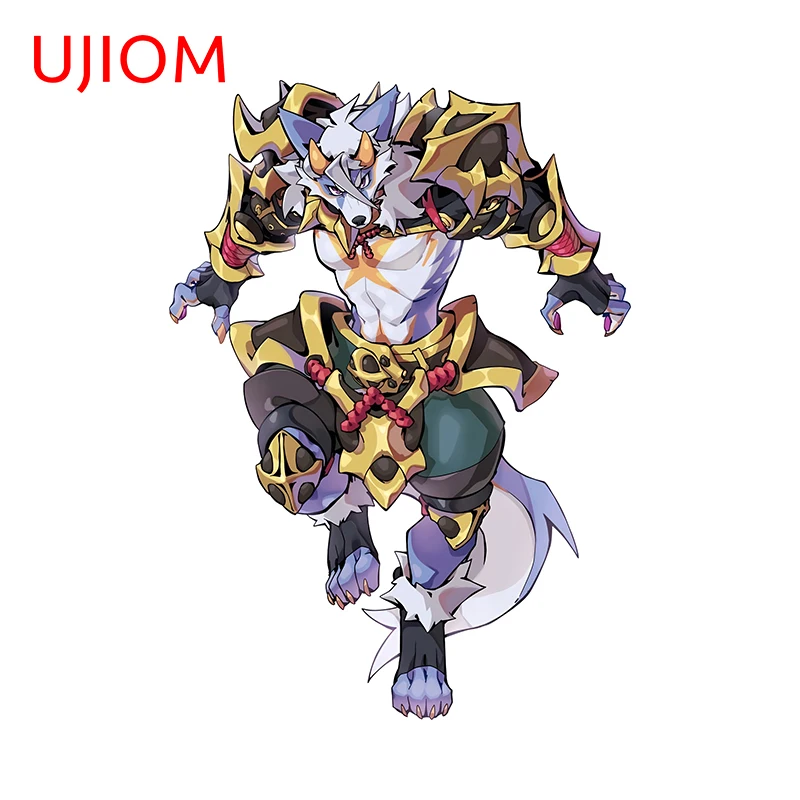 UJIOM For Strong Furry Wolf Design Wall Stickers Amusing Cartoon Man In Armor Design Decals Fashion Game Room Wallpapers