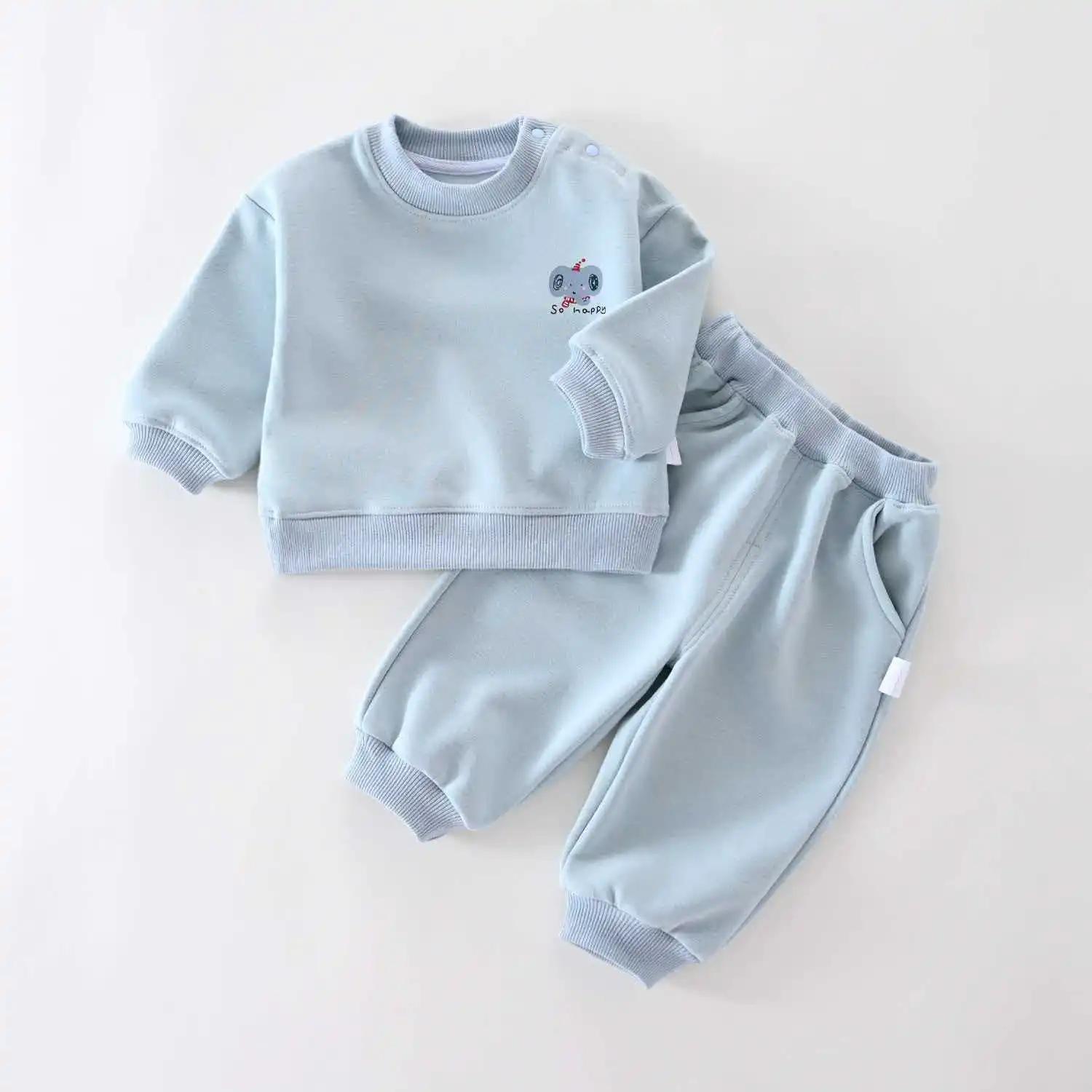 Baby-Sweatshirt-Kleidungssets 2026 Neue Herbstkollektion für Kleinkinder Jungen Mädchen Niedlicher Cartoon-Druck Pullover+Hose 2-teiliges Kinder-Freizeitoutfit – Detail 1
