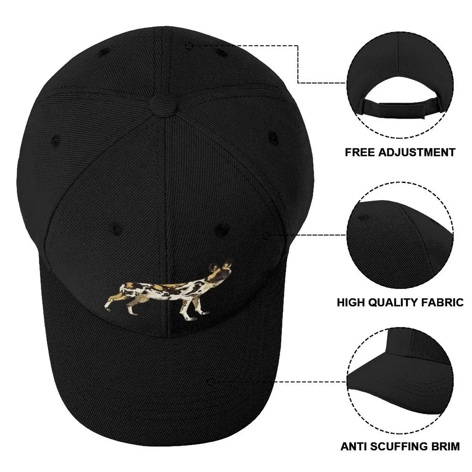 AFRICAN WILD DOG Baseball Cap Luxury Cap Kids Hat hard hat Men's Hats Women's image 4