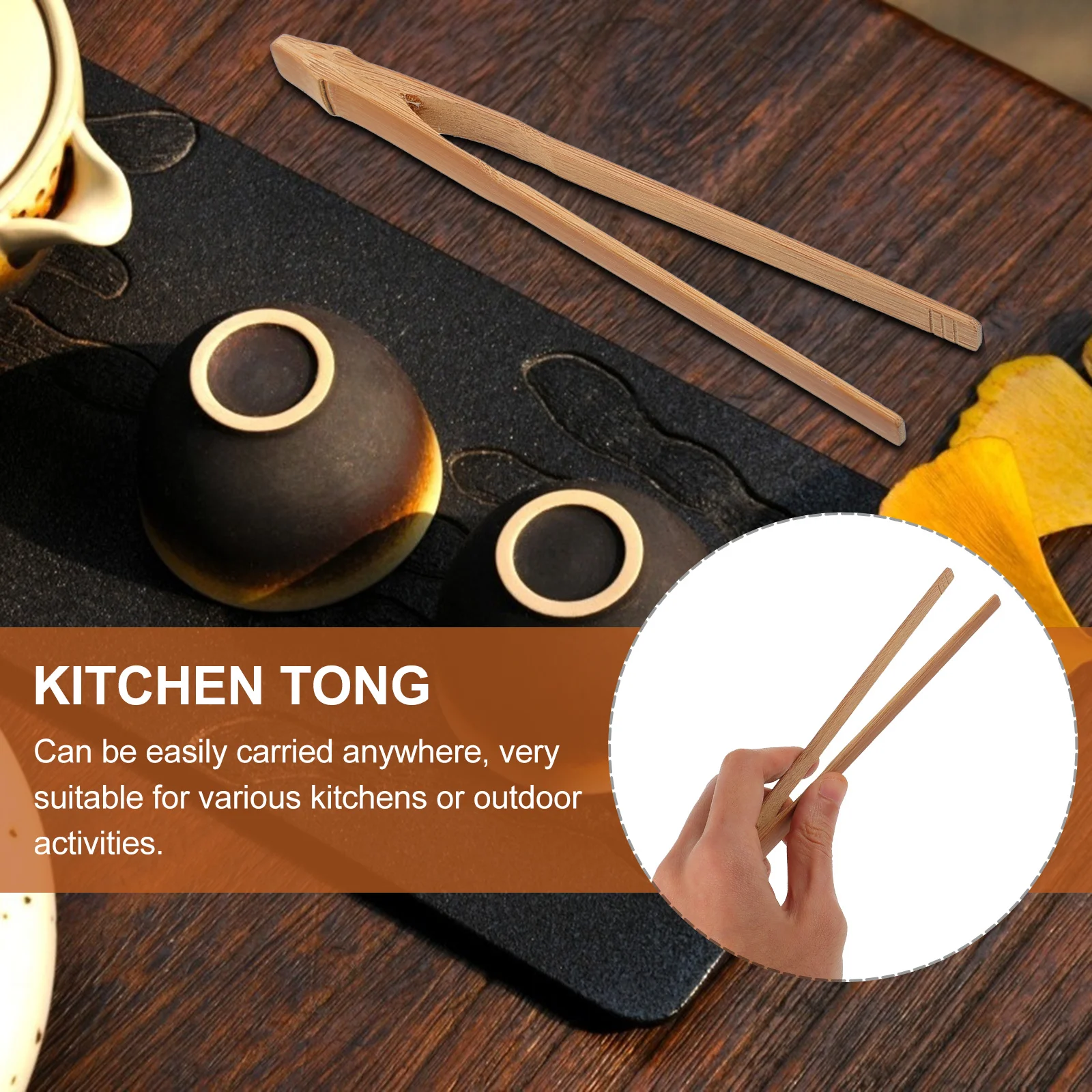 

Bamboo Tea Ceremony Tong Non-Slip Ergonomic Handle Food Serving Clip Eco-Friendly Kitchen Accessory For Tea Vegetables Ice Cubes