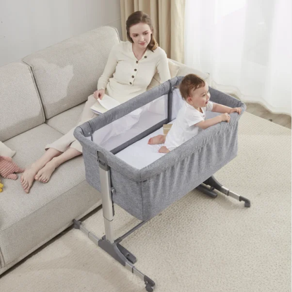 2023 New Baby Bassinet Bedside Sleeper for Baby Easy Folding Portable Crib