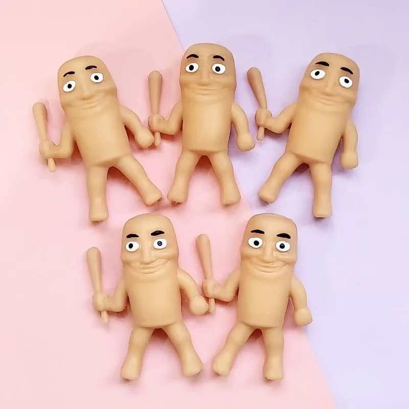 Urocze Tung Tungtung Sahar Ściskacze Kolekcjonerskie Viralne Zabawki Antystresowe Brainrot Drewniany Laska Figurka Antystresowa Figet