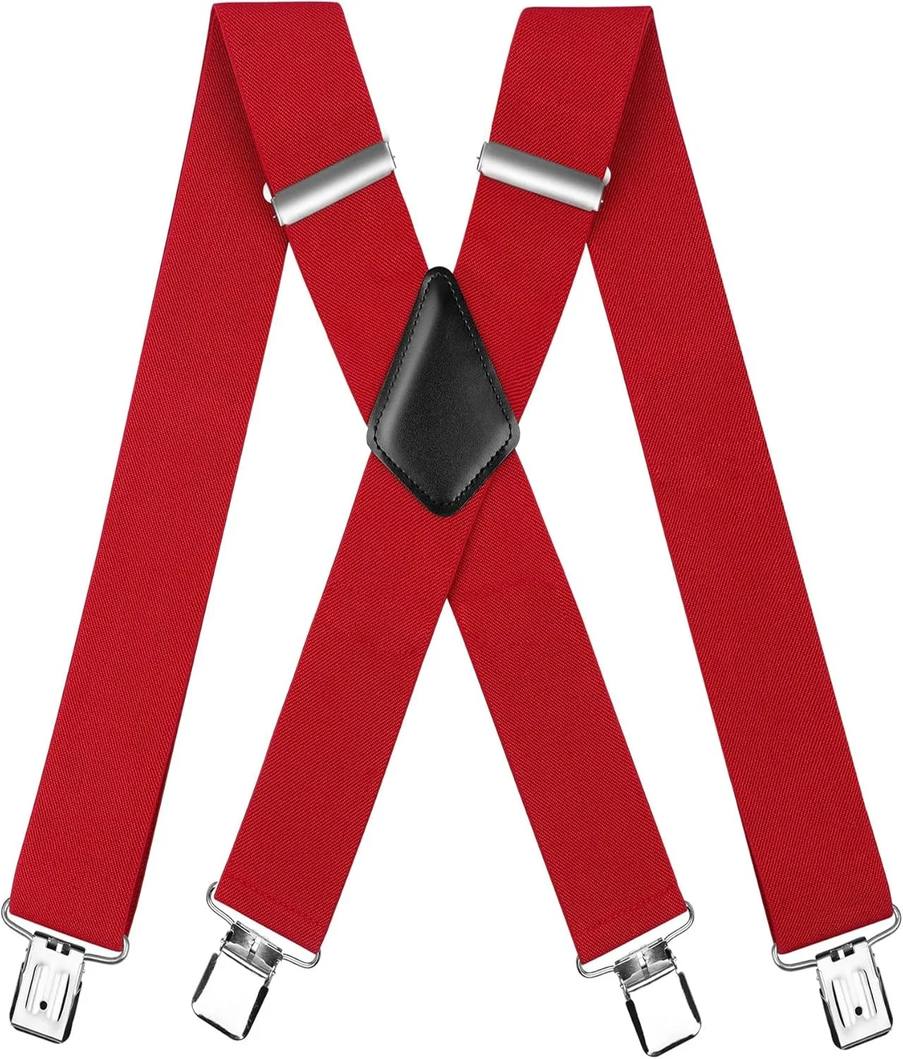 Hosenträger für Herren, Hosenträger mit starken 5,1 cm breiten, 4 Clips, robust, für Herren, hochelastisch, verstellbare Hosenträger im X-Stil – Detail 10