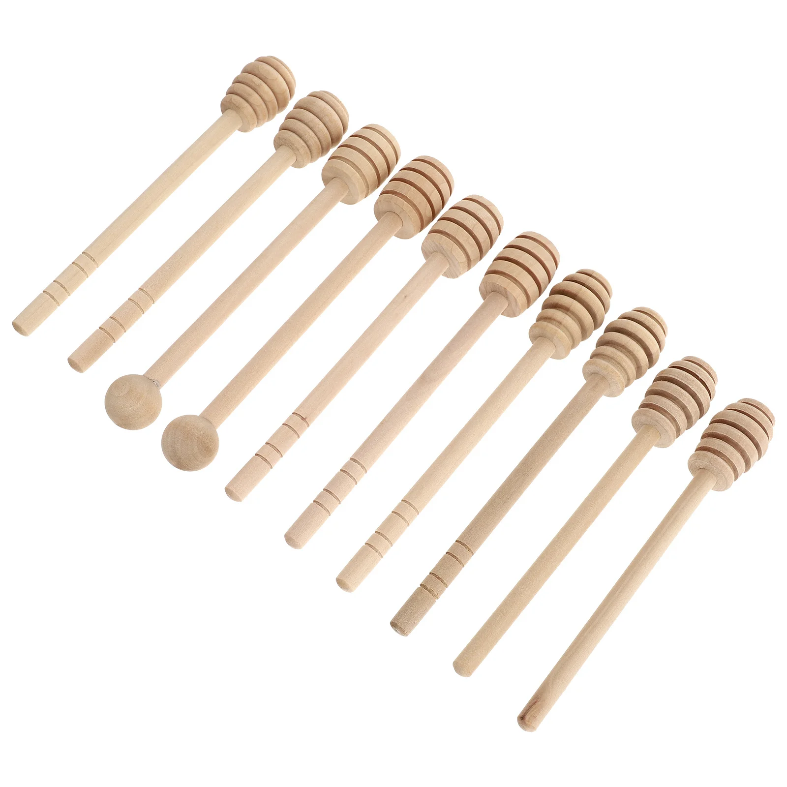 

10Pcs Honey Stirrer Wooden Rods Natural Color Food Grade Honey Dipper Sticks Household Kitchen Tool for Jam Syrup Drizzle