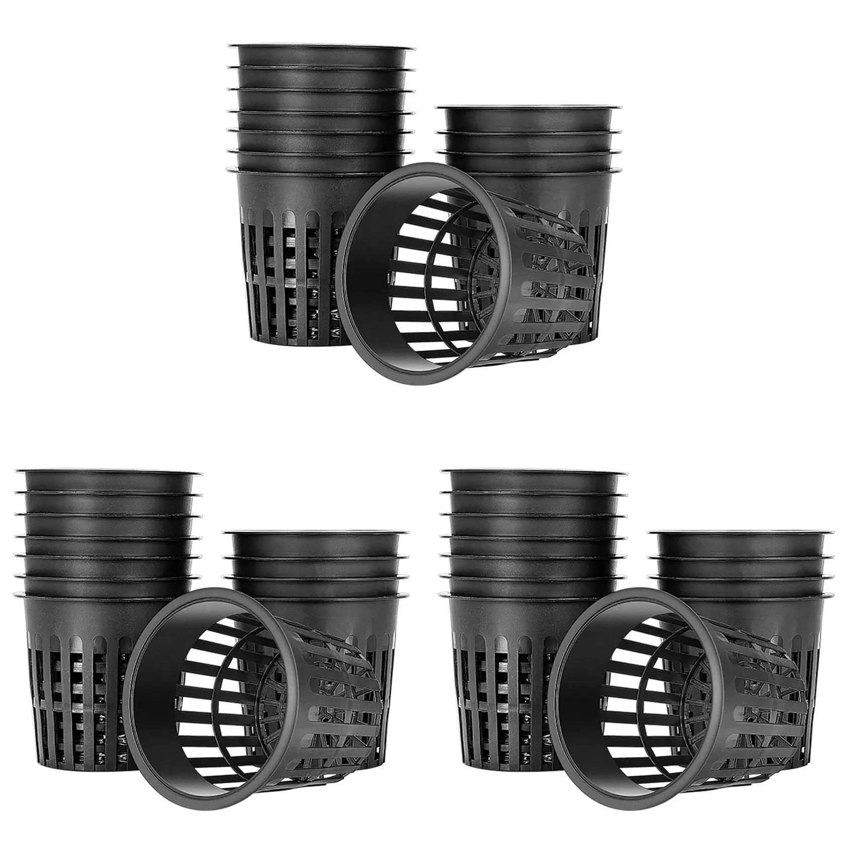 45 Pack 4 Inch Net Cups Slotted Mesh Wide Lip Filter Plant Net Pot Bucket Basket For Hydroponics-B51B