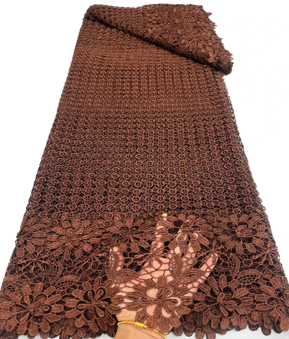 African Water Soluble Lace Fabric 2026 Newest High Quality Milk Silk Nigerian Mesh Lace Fabric For Wedding Dress