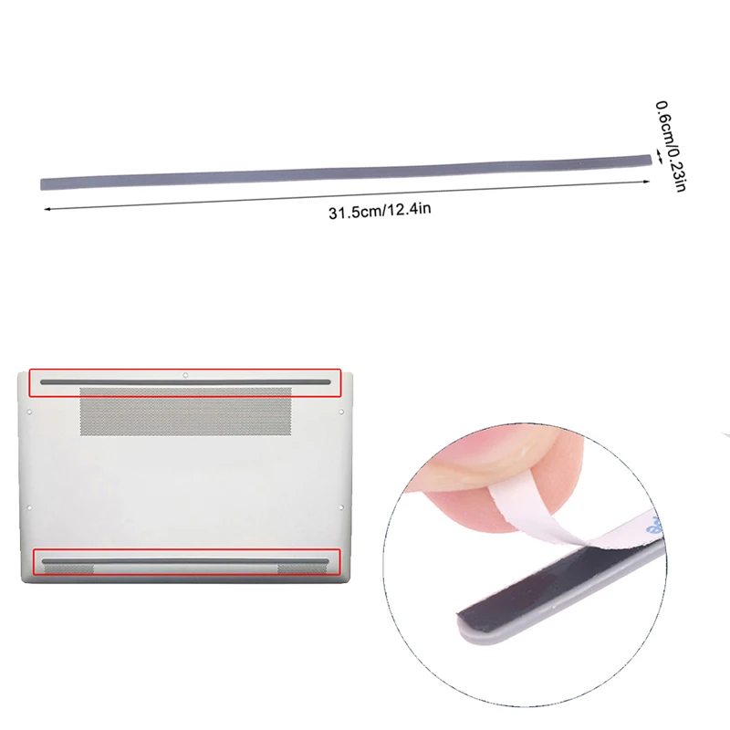 

1Pc Rubber Strip Laptop Bottom Shell Cover Foot Pad For ENVY X360 15-DR Non-Slip Bumper Feet Strip